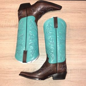 Team West Turquoise Cowgirl Boots